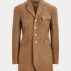 Hnědé dámské bundy Ralph Lauren s flitry s rybí kostí