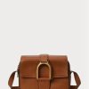 Hnědé dámské crossbody kabelky Ralph Lauren Calfskin Welington