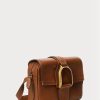 Hnědé dámské crossbody kabelky Ralph Lauren Calfskin Welington