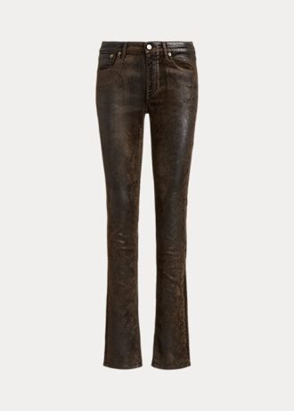Hnědé dámské džíny Ralph Lauren 160 Slim