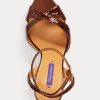 Hnědé dámské flitrové sandály Ralph Lauren Kandice