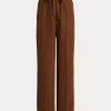 Hnědé dámské široké kalhoty Ralph Lauren Silk-Blend Hnědé dámské široké kalhoty Ralph Lauren Silk-Blend