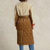 Hnědé dámské kabáty Ralph Lauren s vodoodpudivým pásem s hybridní vložkou