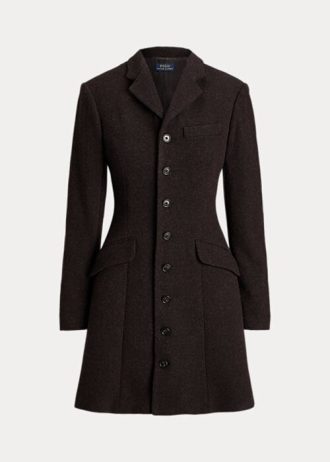 Hnědé dámské kabáty Ralph Lauren Tweed Fit-and-Flare