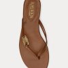 Hnědé dámské kožené žabky Ralph Lauren Emalia Nappa