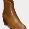 Hnědé dámské kožené boty Ralph Lauren Lucille Hnědé dámské kožené boty Ralph Lauren Lucille