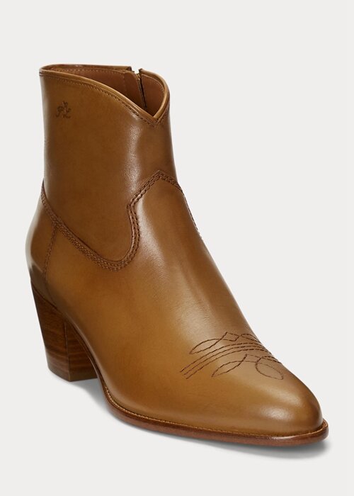 Hnědé dámské kožené boty Ralph Lauren Lucille Hnědé dámské kožené boty Ralph Lauren Lucille