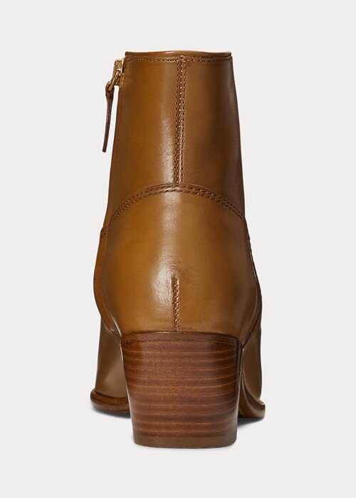 Hnědé dámské kožené boty Ralph Lauren Lucille Hnědé dámské kožené boty Ralph Lauren Lucille