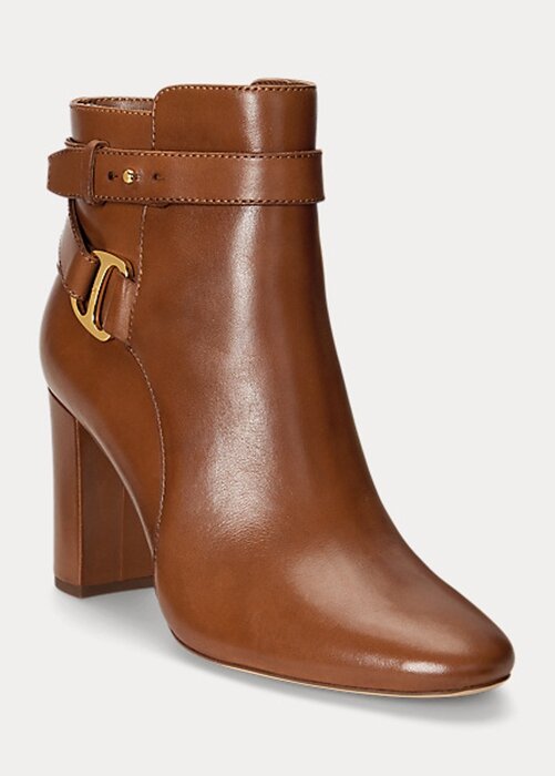 Hnědé dámské kožené boty Ralph Lauren Madelyn Hnědé dámské kožené boty Ralph Lauren Madelyn
