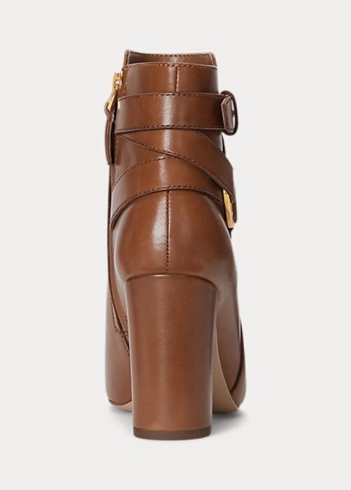 Hnědé dámské kožené boty Ralph Lauren Madelyn Hnědé dámské kožené boty Ralph Lauren Madelyn