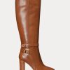 Hnědé dámské kožené jezdecké boty Ralph Lauren Makenna Hnědé dámské kožené jezdecké boty Ralph Lauren Makenna