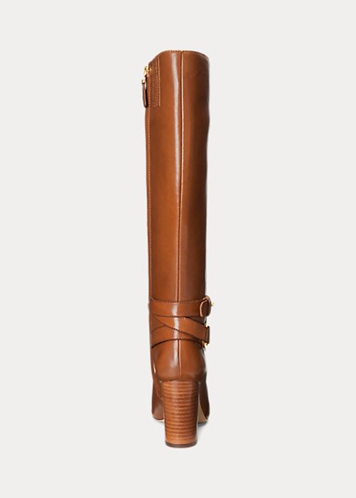 Hnědé dámské kožené jezdecké boty Ralph Lauren Makenna Hnědé dámské kožené jezdecké boty Ralph Lauren Makenna