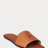 Hnědé dámské kožené pantofle Ralph Lauren Vachetta Hnědé dámské kožené pantofle Ralph Lauren Vachetta