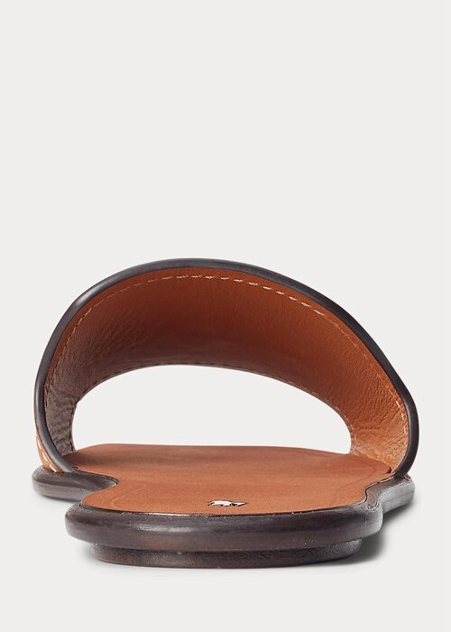 Hnědé dámské kožené pantofle Ralph Lauren Vachetta Hnědé dámské kožené pantofle Ralph Lauren Vachetta