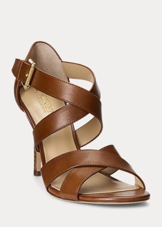 Hnědé dámské kožené podpatky Ralph Lauren Gisella Hnědé dámské kožené podpatky Ralph Lauren Gisella