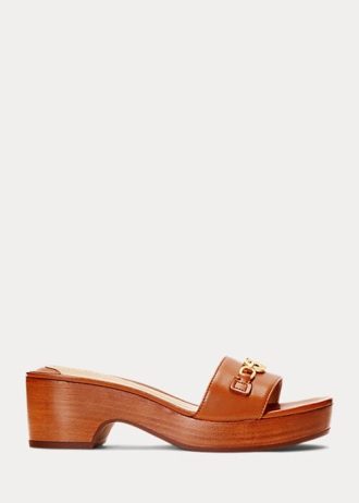 Hnědé dámské kožené sandály Ralph Lauren Roxanne Nappa Hnědé dámské kožené sandály Ralph Lauren Roxanne Nappa