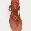 Hnědé dámské kožené sandály Ralph Lauren Westcott II