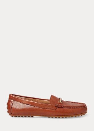 Hnědé dámské mokasíny Ralph Lauren Briony Leather Driver Hnědé dámské mokasíny Ralph Lauren Briony Leather Driver