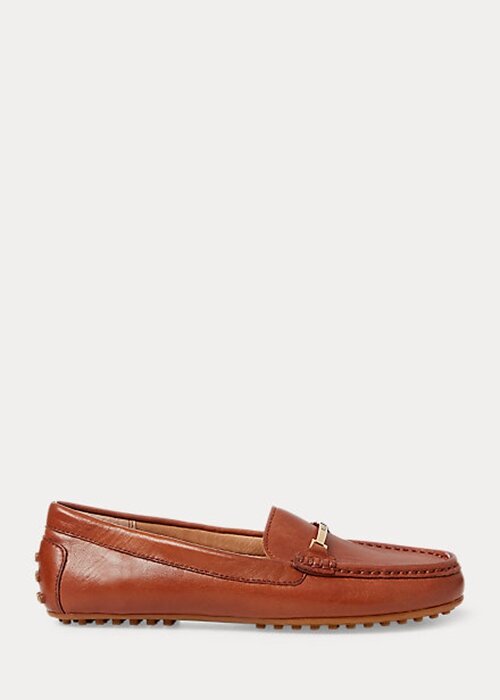 Hnědé dámské mokasíny Ralph Lauren Briony Leather Driver Hnědé dámské mokasíny Ralph Lauren Briony Leather Driver