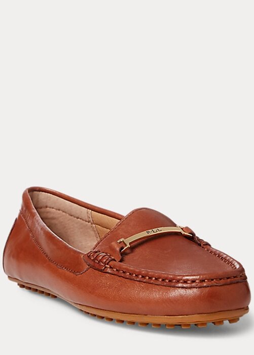 Hnědé dámské mokasíny Ralph Lauren Briony Leather Driver Hnědé dámské mokasíny Ralph Lauren Briony Leather Driver