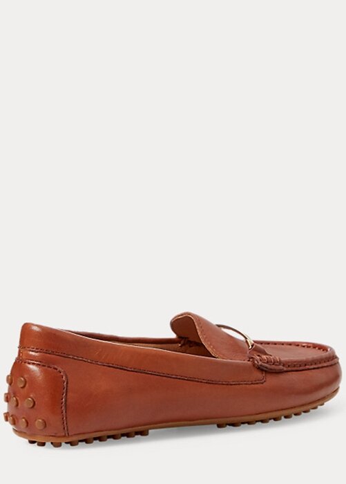 Hnědé dámské mokasíny Ralph Lauren Briony Leather Driver Hnědé dámské mokasíny Ralph Lauren Briony Leather Driver