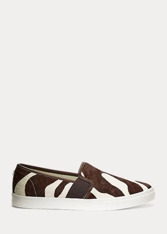 Hnědé dámské nazouvací tenisky Ralph Lauren Jinny Haircalf Hnědé dámské nazouvací tenisky Ralph Lauren Jinny Haircalf