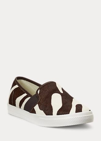 Hnědé dámské nazouvací tenisky Ralph Lauren Jinny Haircalf Hnědé dámské nazouvací tenisky Ralph Lauren Jinny Haircalf