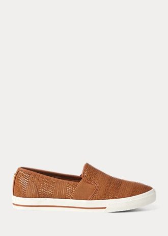 Hnědé dámské nazouvací tenisky Ralph Lauren Jinny Woven Hnědé dámské nazouvací tenisky Ralph Lauren Jinny Woven