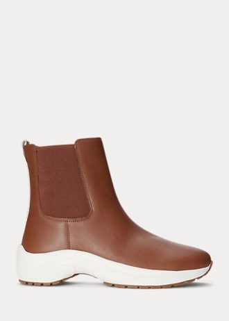 Hnědé dámské nazouvací tenisky Ralph Lauren Rylee Burnished Leather Hnědé dámské nazouvací tenisky Ralph Lauren Rylee Burnished Leather