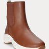 Hnědé dámské nazouvací tenisky Ralph Lauren Rylee Burnished Leather
