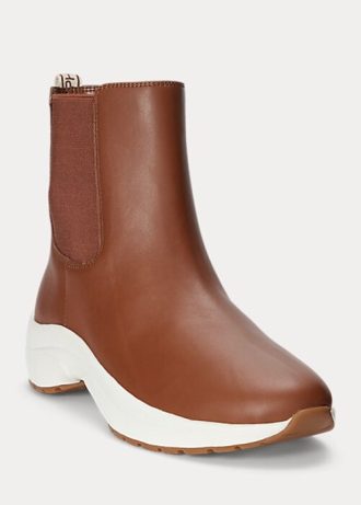 Hnědé dámské nazouvací tenisky Ralph Lauren Rylee Burnished Leather Hnědé dámské nazouvací tenisky Ralph Lauren Rylee Burnished Leather