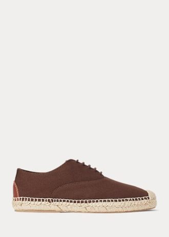 Hnědá dámská šněrovací espadrilka Ralph Lauren Canvas