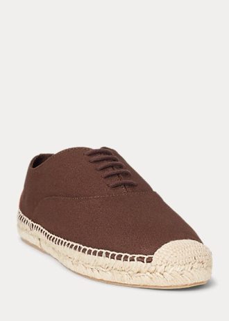 Hnědá dámská šněrovací espadrilka Ralph Lauren Canvas