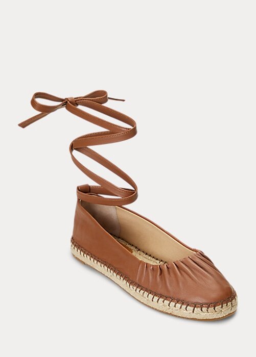 Hnědé dámské šněrovací ploché boty Ralph Lauren Cecilia Nappa Hnědé dámské šněrovací ploché boty Ralph Lauren Cecilia Nappa
