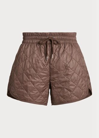 Hnědé dámské šortky Ralph Lauren vodoodpudivé prošívané stahovací šňůrkou