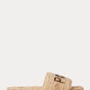 Hnědé dámské pantofle Ralph Lauren Raffia Logo Hnědé dámské pantofle Ralph Lauren Raffia Logo