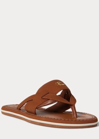Hnědé dámské pantofle Ralph Lauren Rosalind