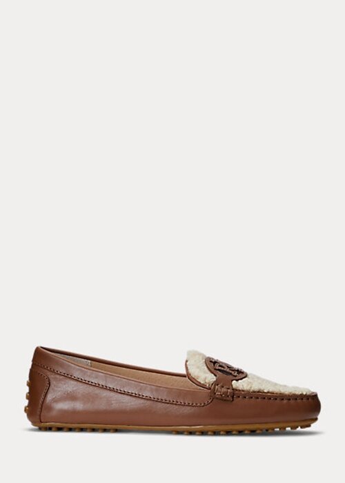 Hnědé dámské ploché boty Ralph Lauren Brynn Nappa Leather Driver Hnědé dámské ploché boty Ralph Lauren Brynn Nappa Leather Driver