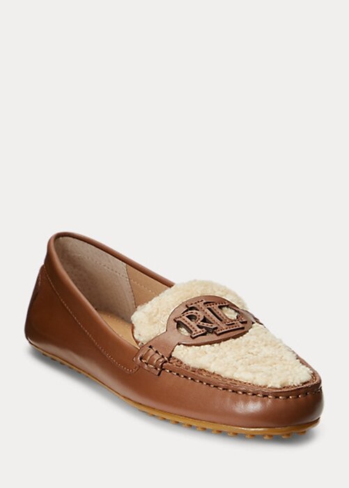 Hnědé dámské ploché boty Ralph Lauren Brynn Nappa Leather Driver Hnědé dámské ploché boty Ralph Lauren Brynn Nappa Leather Driver