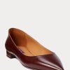 Hnědé dámské ploché boty Ralph Lauren Kendrya Ballet z telecí kůže Hnědé dámské ploché boty Ralph Lauren Kendrya Ballet z telecí kůže
