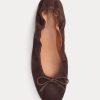 Hnědé dámské ploché boty Ralph Lauren The Suede Pony Ballet