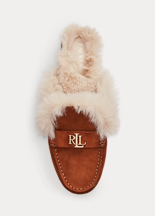 Hnědé dámské ploché semišové boty Ralph Lauren Savanah s umělou kožešinou Hnědé dámské ploché semišové boty Ralph Lauren Savanah s umělou kožešinou