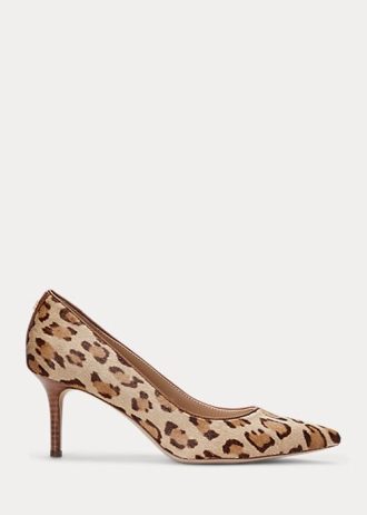 Hnědé dámské podpatky Ralph Lauren Lanette Haircalf Hnědé dámské podpatky Ralph Lauren Lanette Haircalf