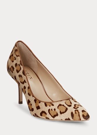 Hnědé dámské podpatky Ralph Lauren Lanette Haircalf Hnědé dámské podpatky Ralph Lauren Lanette Haircalf