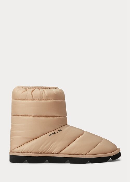 Hnědé dámské prošívané boty Ralph Lauren Logo Hnědé dámské prošívané boty Ralph Lauren Logo