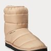 Hnědé dámské prošívané boty Ralph Lauren Logo Hnědé dámské prošívané boty Ralph Lauren Logo