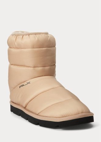 Hnědé dámské prošívané boty Ralph Lauren Logo