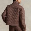 Hnědé dámské prošívané bundy Ralph Lauren odpuzující vodu Hnědé dámské prošívané bundy Ralph Lauren odpuzující vodu