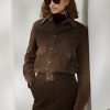 Hnědé dámské Ralph Lauren Hugh Lamb-Suede & Herringbone bundy