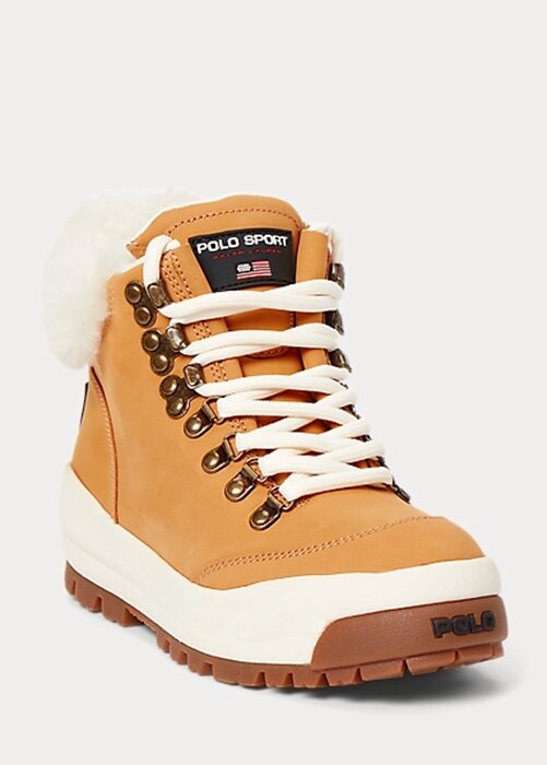 Hnědé dámské Ralph Lauren Polo Sport Suede & Shearling Boty Hnědé dámské Ralph Lauren Polo Sport Suede & Shearling Boty
